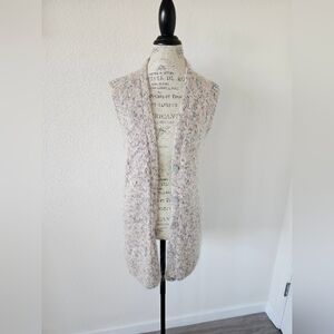 Handmade Multicolor Knit Long Button Vest